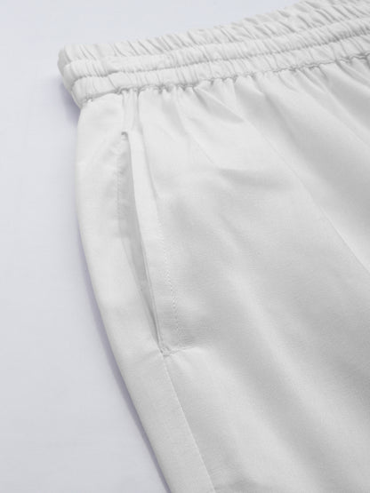 White Solid Pencil Pant
