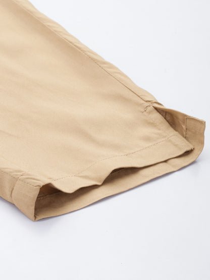 Almond Solid Pencil Pant