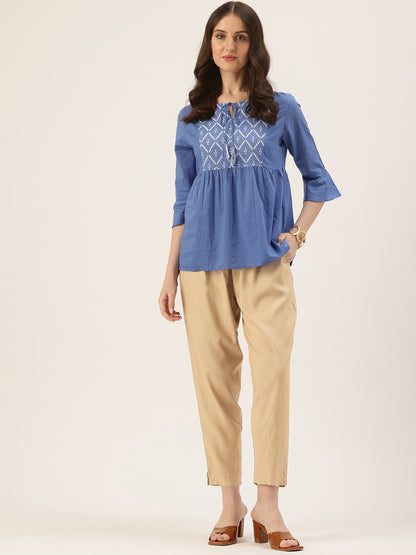Almond Solid Pencil Pant