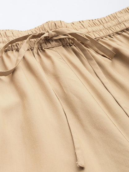 Almond Solid Pencil Pant