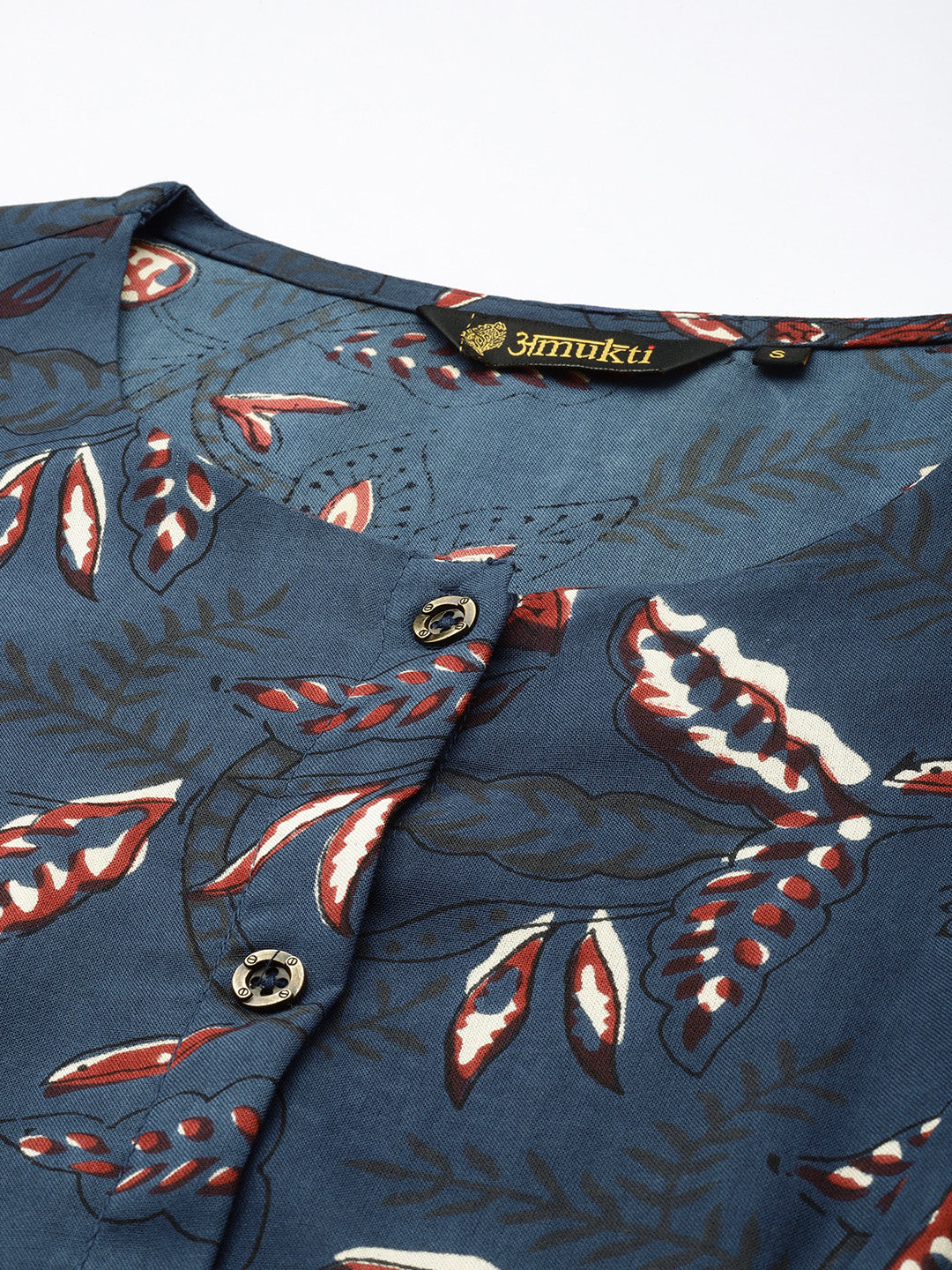Blue Floral Printed Kurta