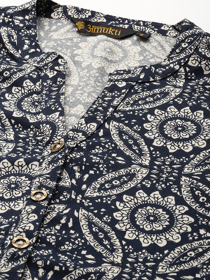 Blue Geometric Printed Tunic