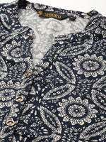 Blue Geometric Printed Tunic