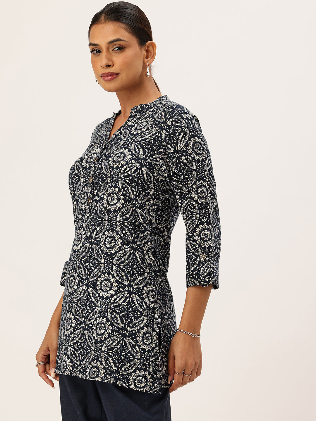 Blue Geometric Printed Tunic