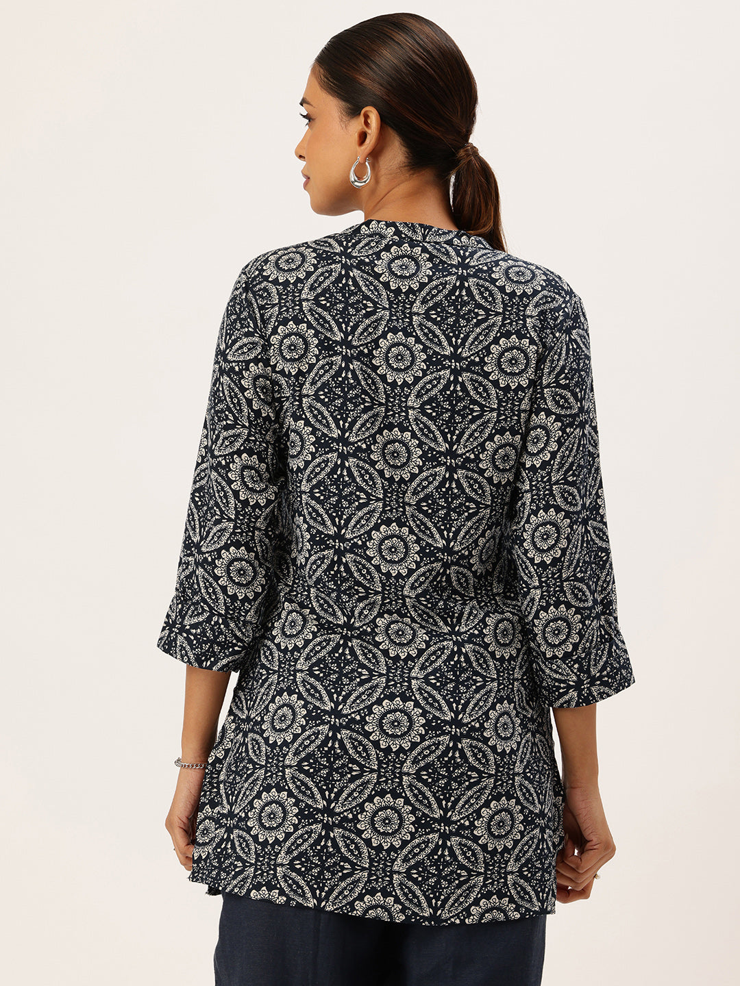 Blue Geometric Printed Tunic