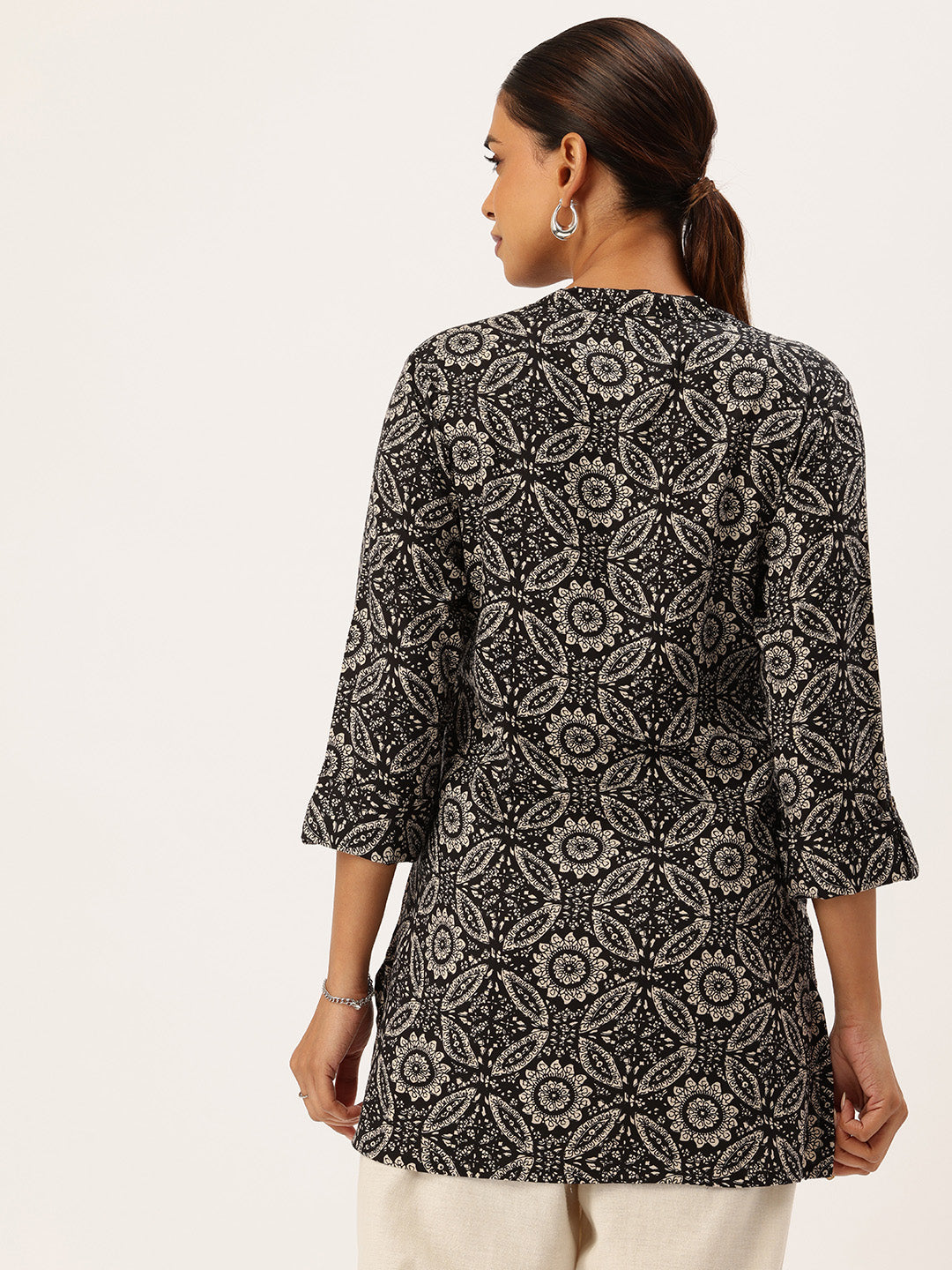 Black Geometric Printed Tunic