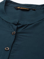 Petrol Blue Essential A-line Kurta