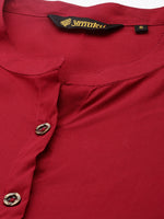 Lotus Red Essential A-line Kurta