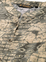 Olive Abstract Printed Mandarin Collar Kurta
