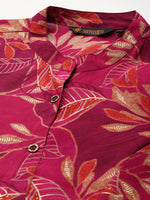 Maroon Floral Printed Kurta