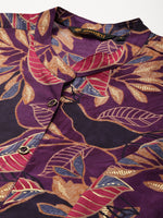 Purple Floral Printed Kurta