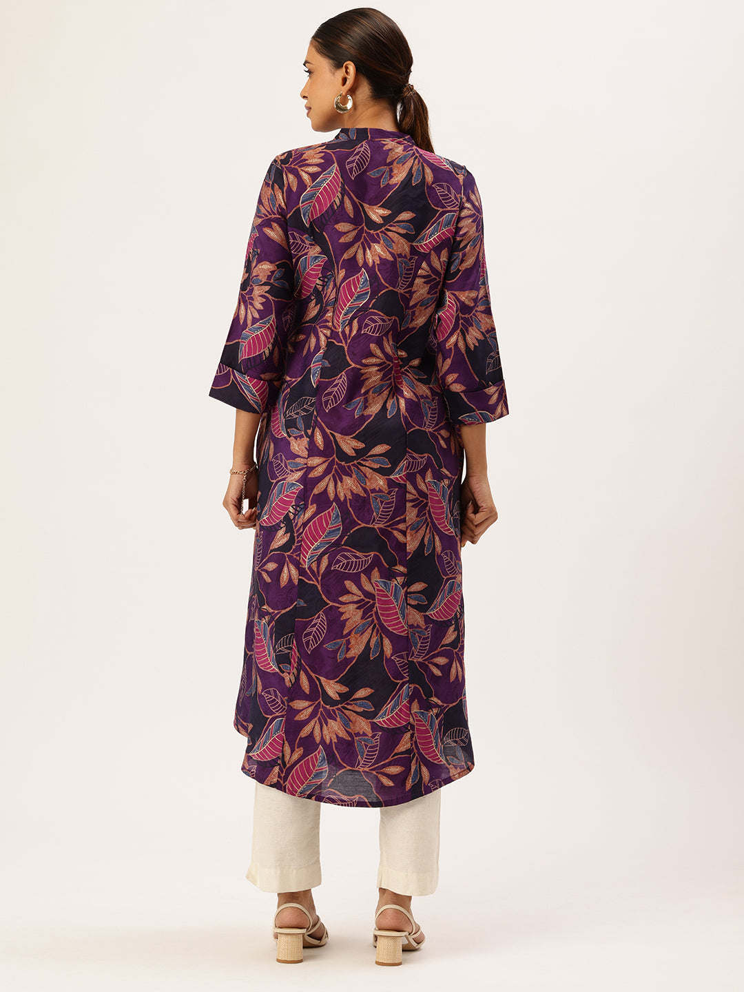Purple Floral Printed Kurta