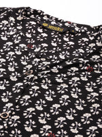Black Floral Printed Kurta