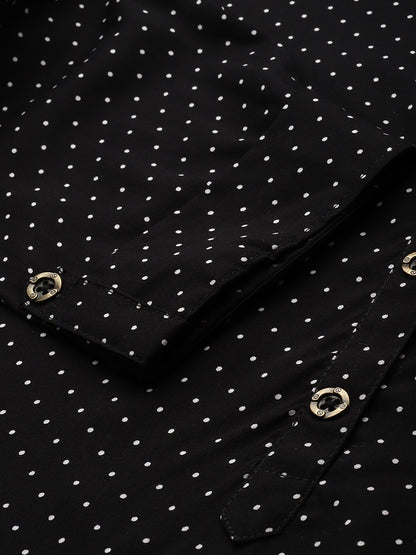 Black Printed Short Kurta