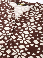 Marcella Floral Printed Mandarin Collar Tunic