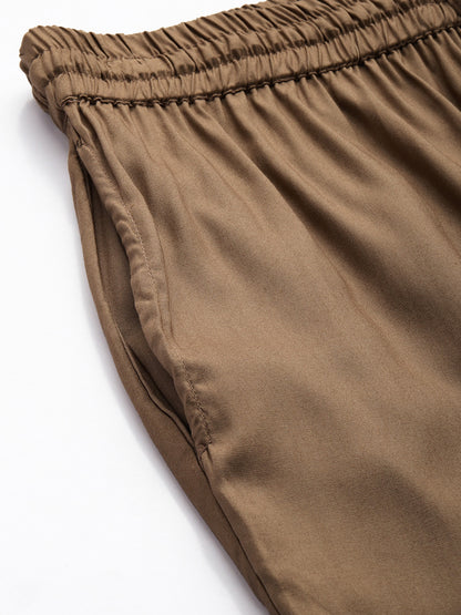Brown Solid Pencil Pant, Solid Pencil pant, plain Pencil pant