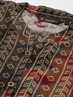 Olive Green Bandhani Printed Co-Ords