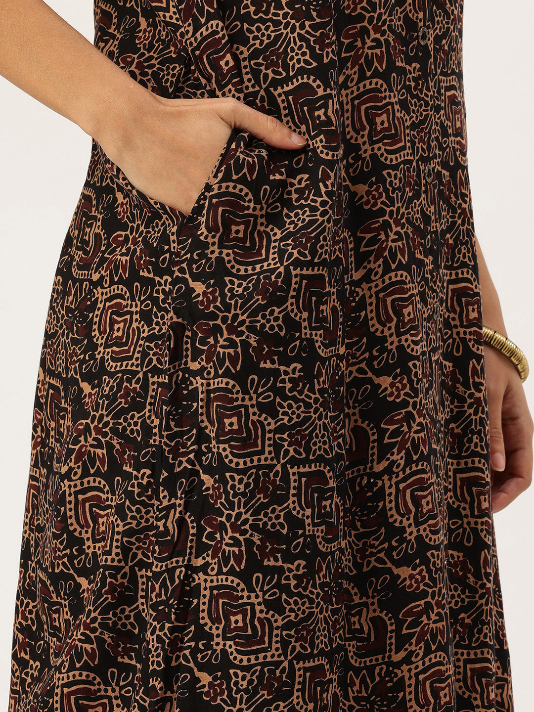 Black Printed Kurta