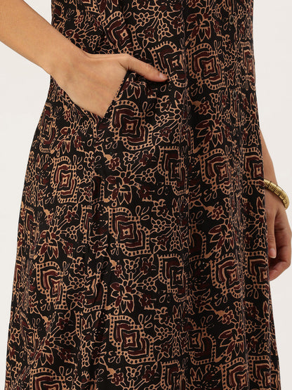 Black Printed Kurta