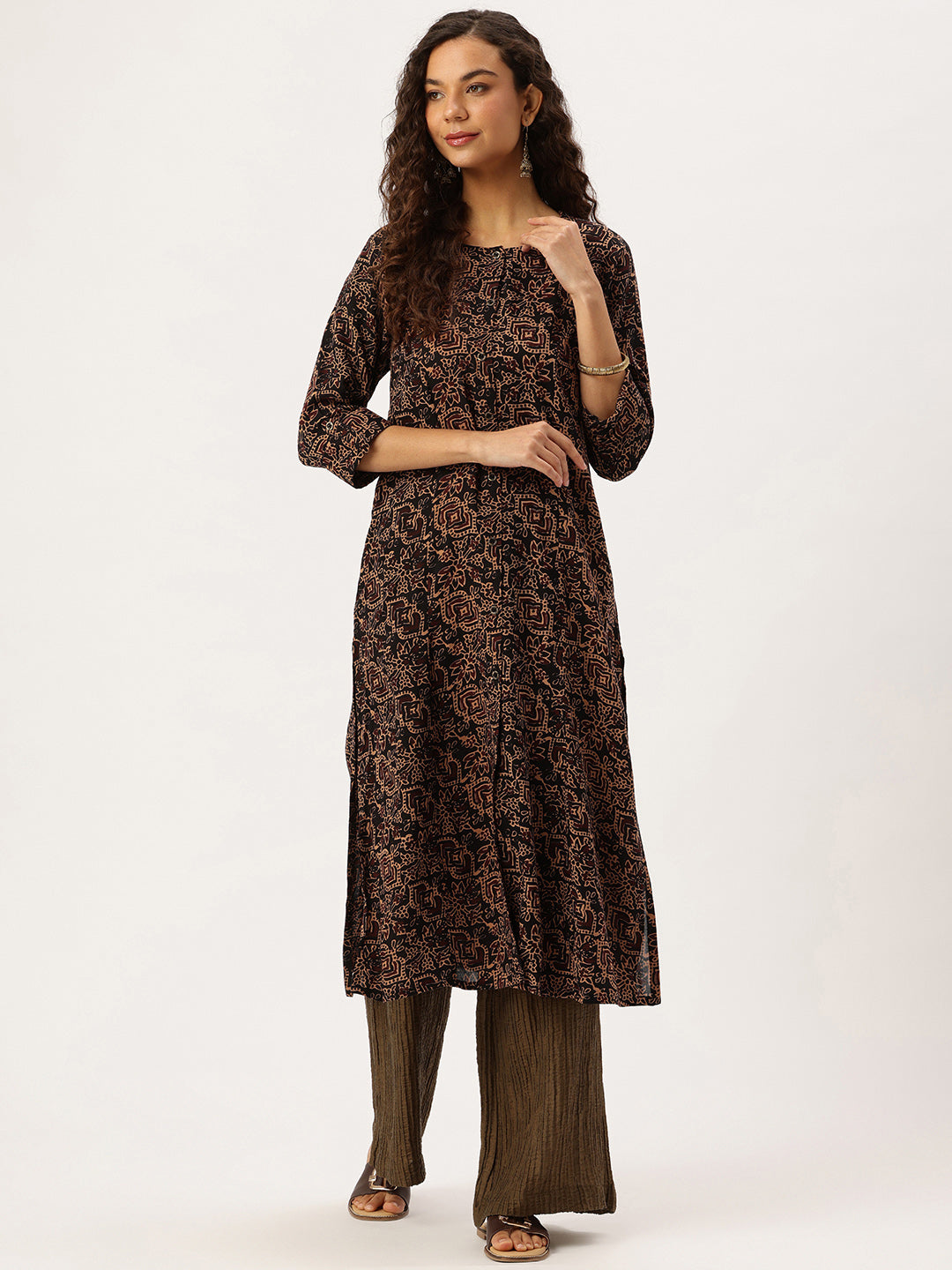 Black Printed Kurta