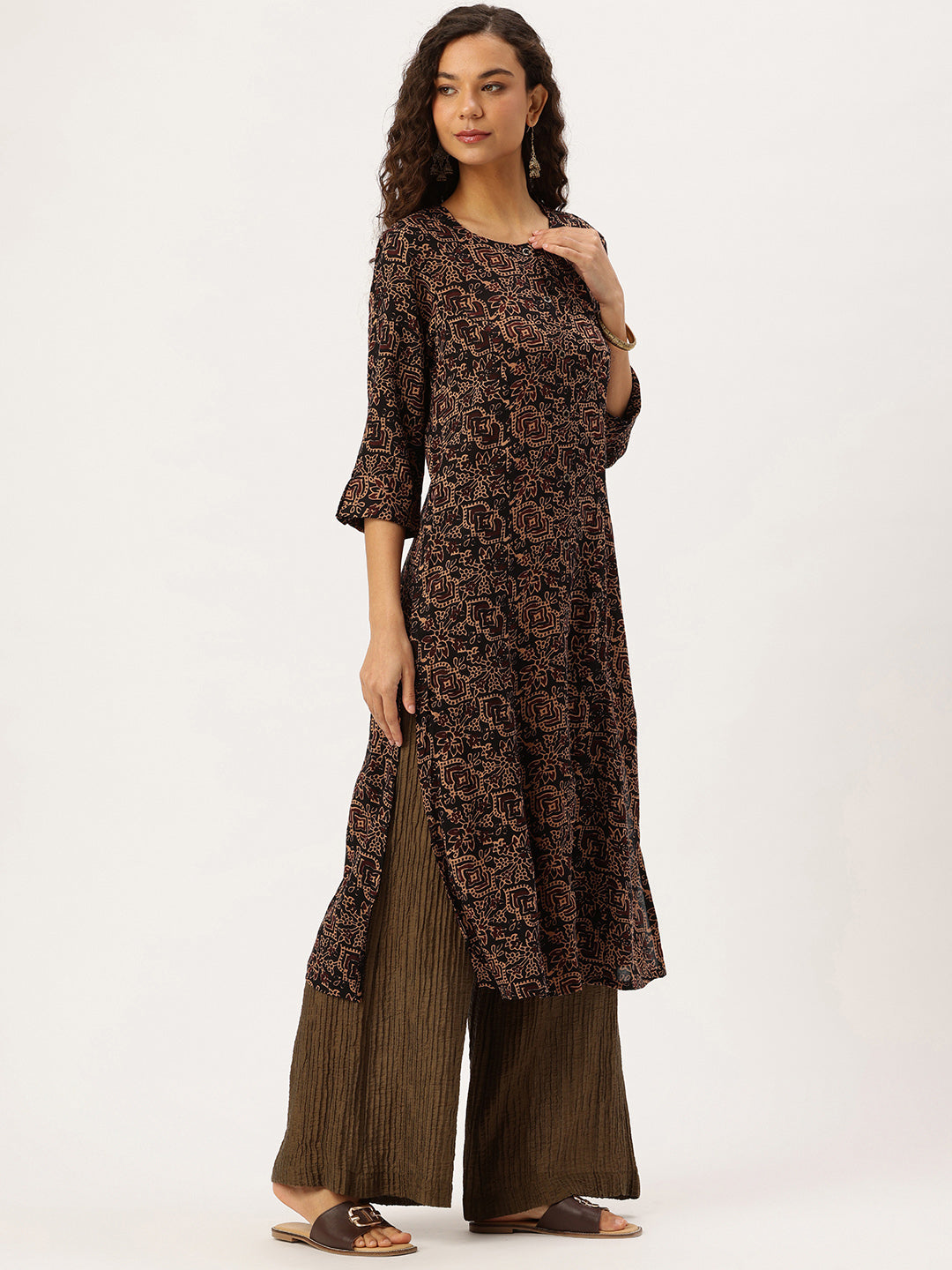 Black Printed Kurta