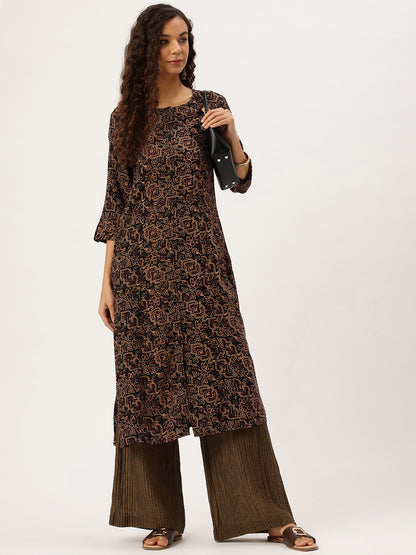 Black Printed Kurta