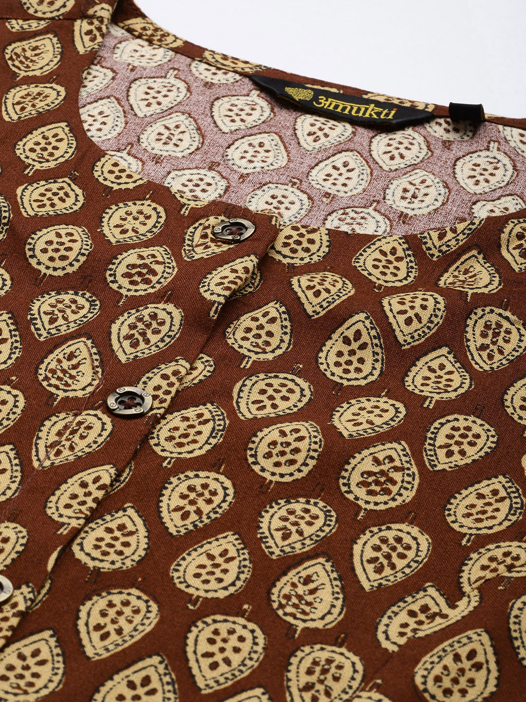 Maroon Butti Printed Kurta