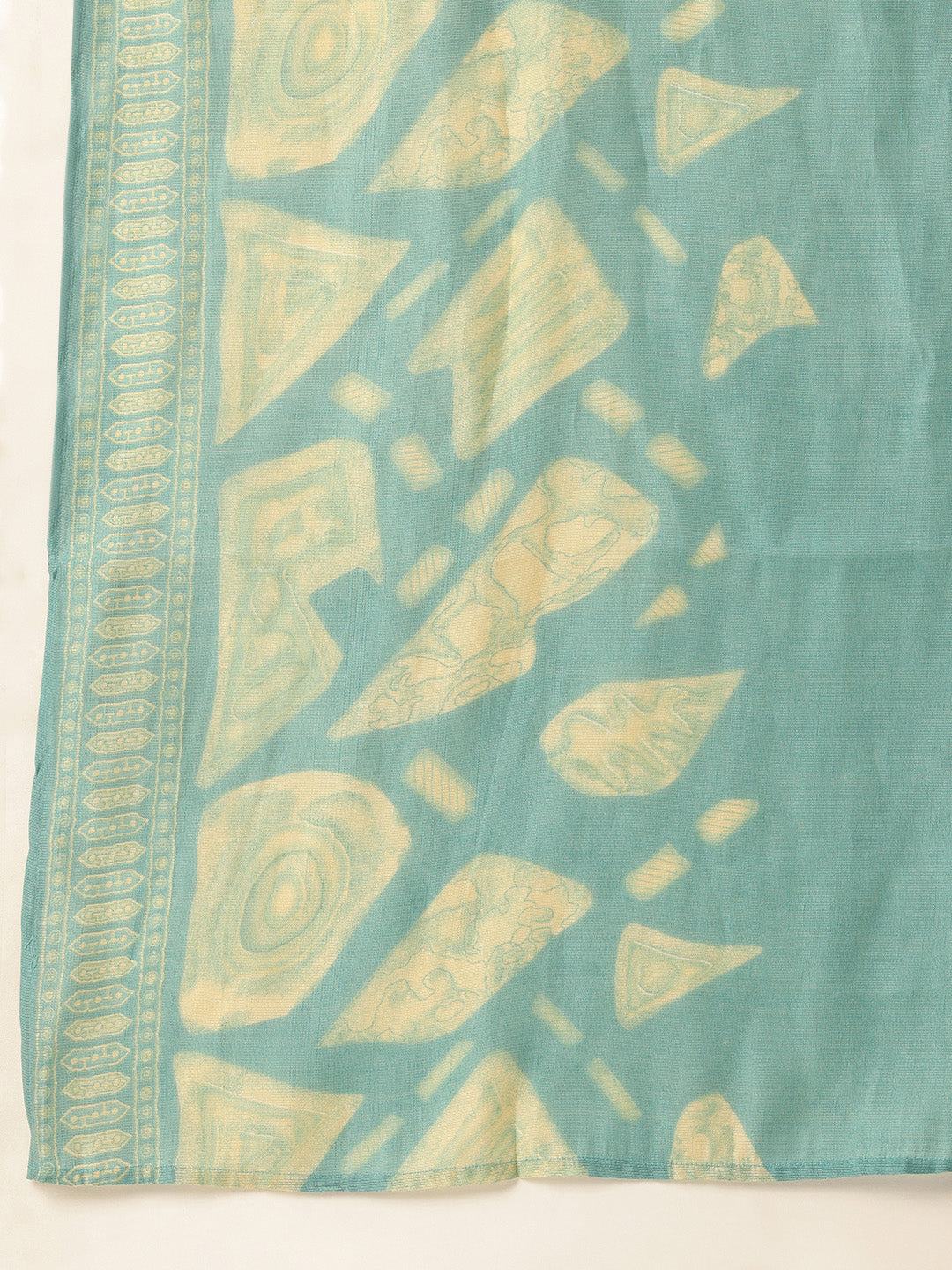 Blue Printed Regular Kurta with Trouser & Dupatta