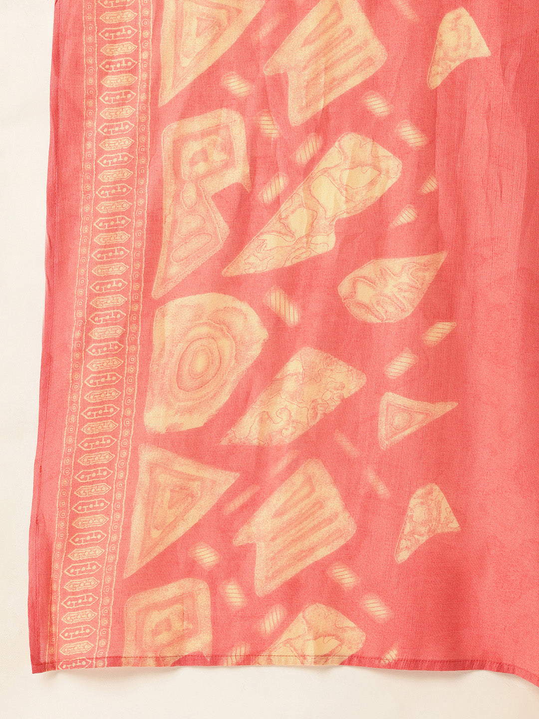 Pink Printed Regular Kurta with Trouser & Dupatta