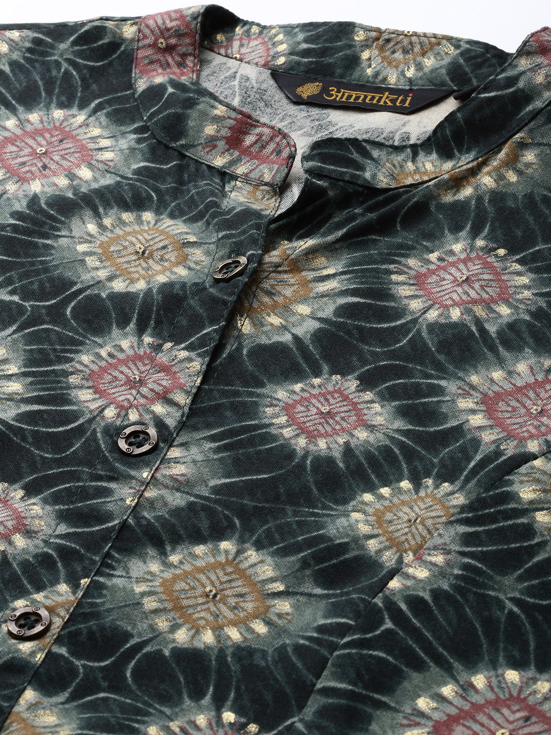 Green Geometric Printed Kurta