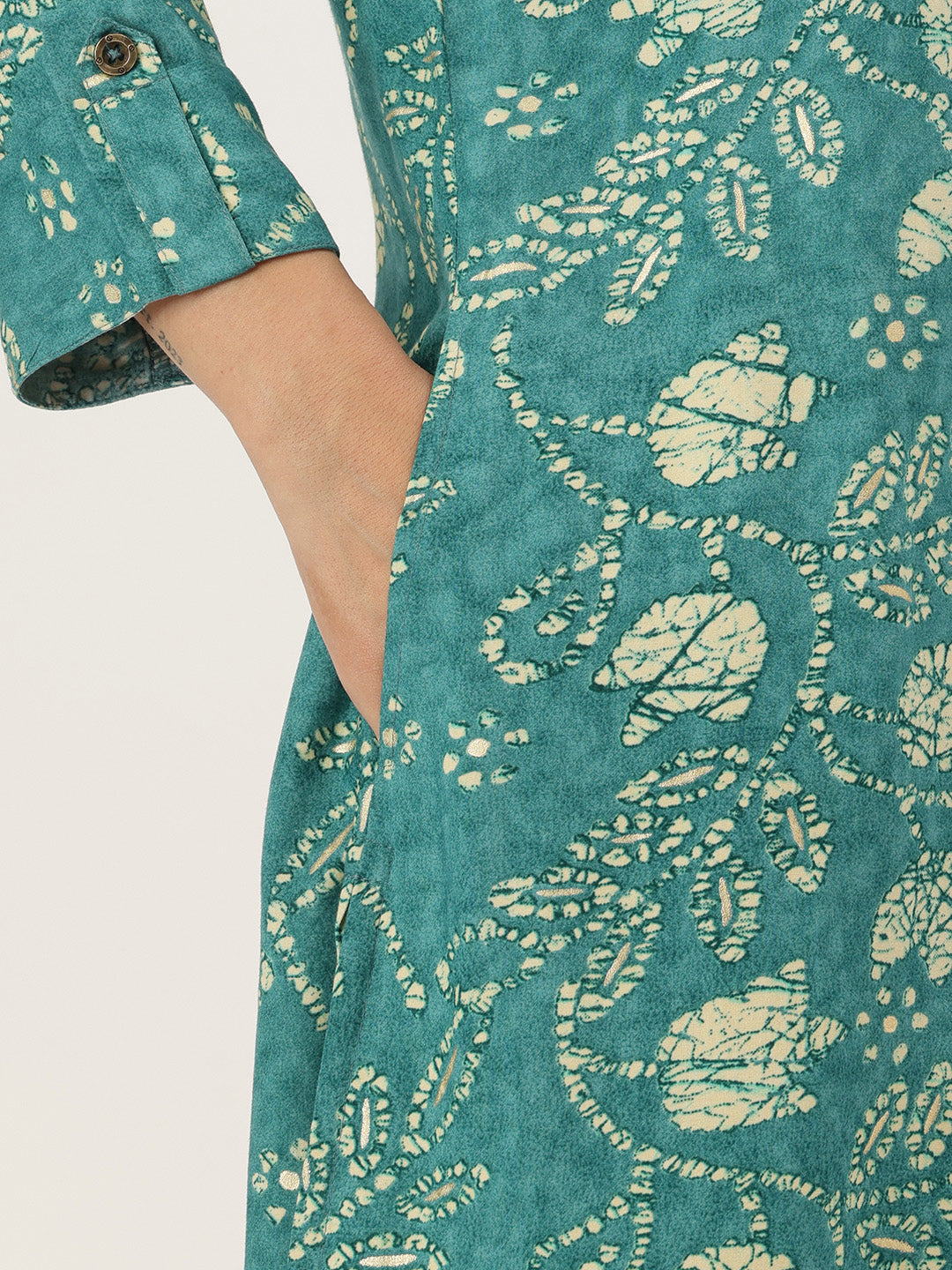 Blue Floral Printed Kurta