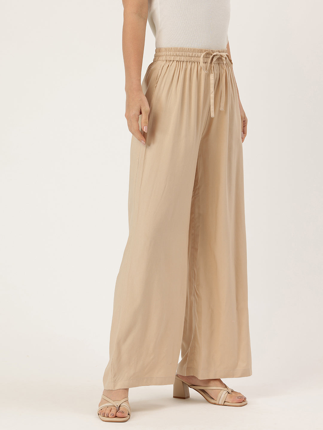 Beige Ethnic Palazzos