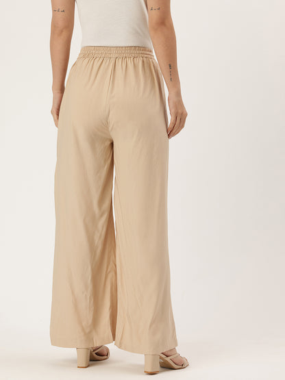 Beige Ethnic Palazzos