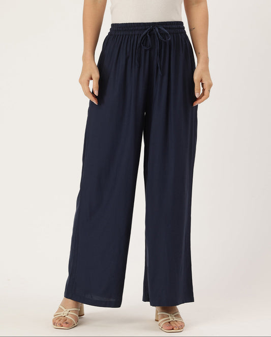 Blue Ethnic Palazzos,  Palazzo, Solid Palazzo, Plain Palazzo