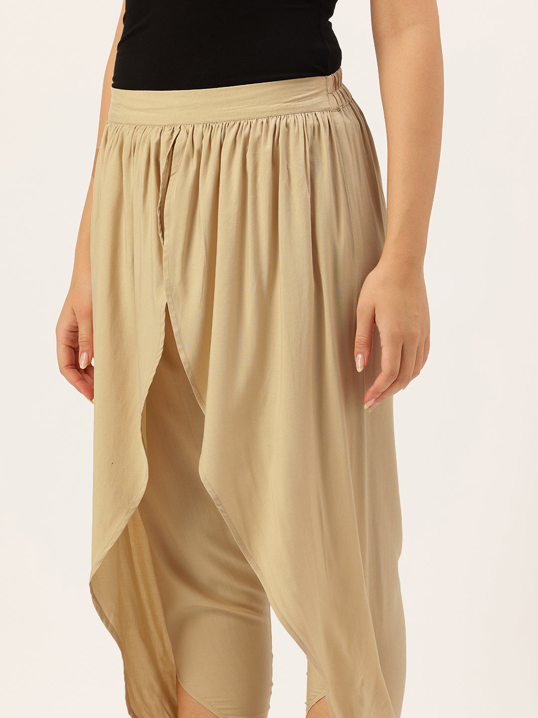 Beige Gathered Detail Dhotis