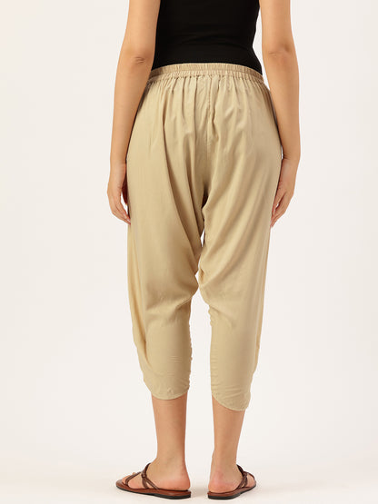 Beige Gathered Detail Dhotis