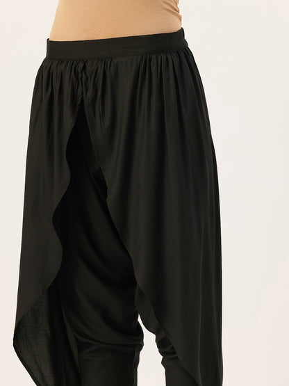 Black Gathered Detail Dhotis