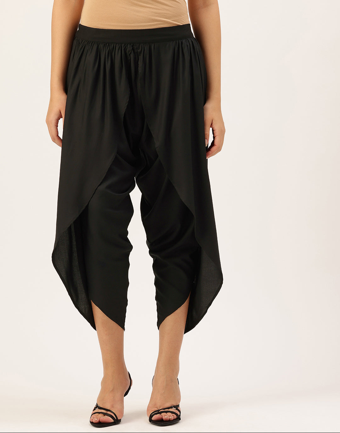 Black Gathered Detail Dhotis