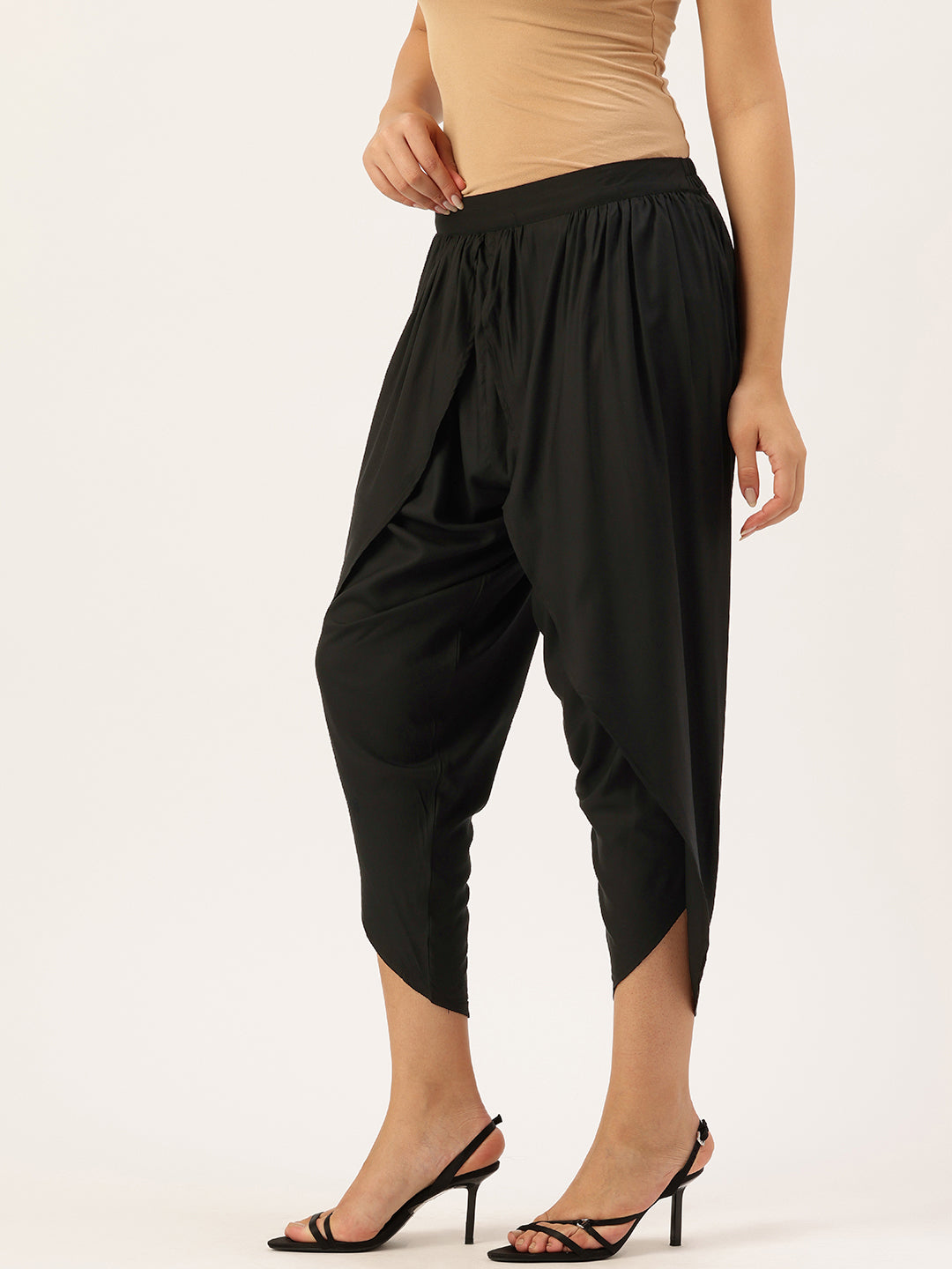 Black Gathered Detail Dhotis