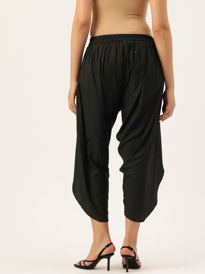 Black Gathered Detail Dhotis