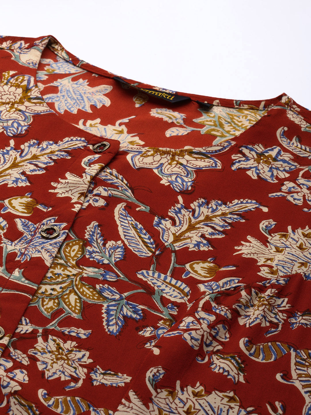 Red Floral Printed Kurta
