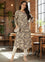 Beige Geometric Printed Kurta, Princess Cur Kurta, A-Line Kurta, Geometric  Print, printed kurta, V-neck kurta