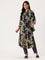 Beige Floral Printed Kurta, Floral Print, Mandarin Collar kurta, printed kurta