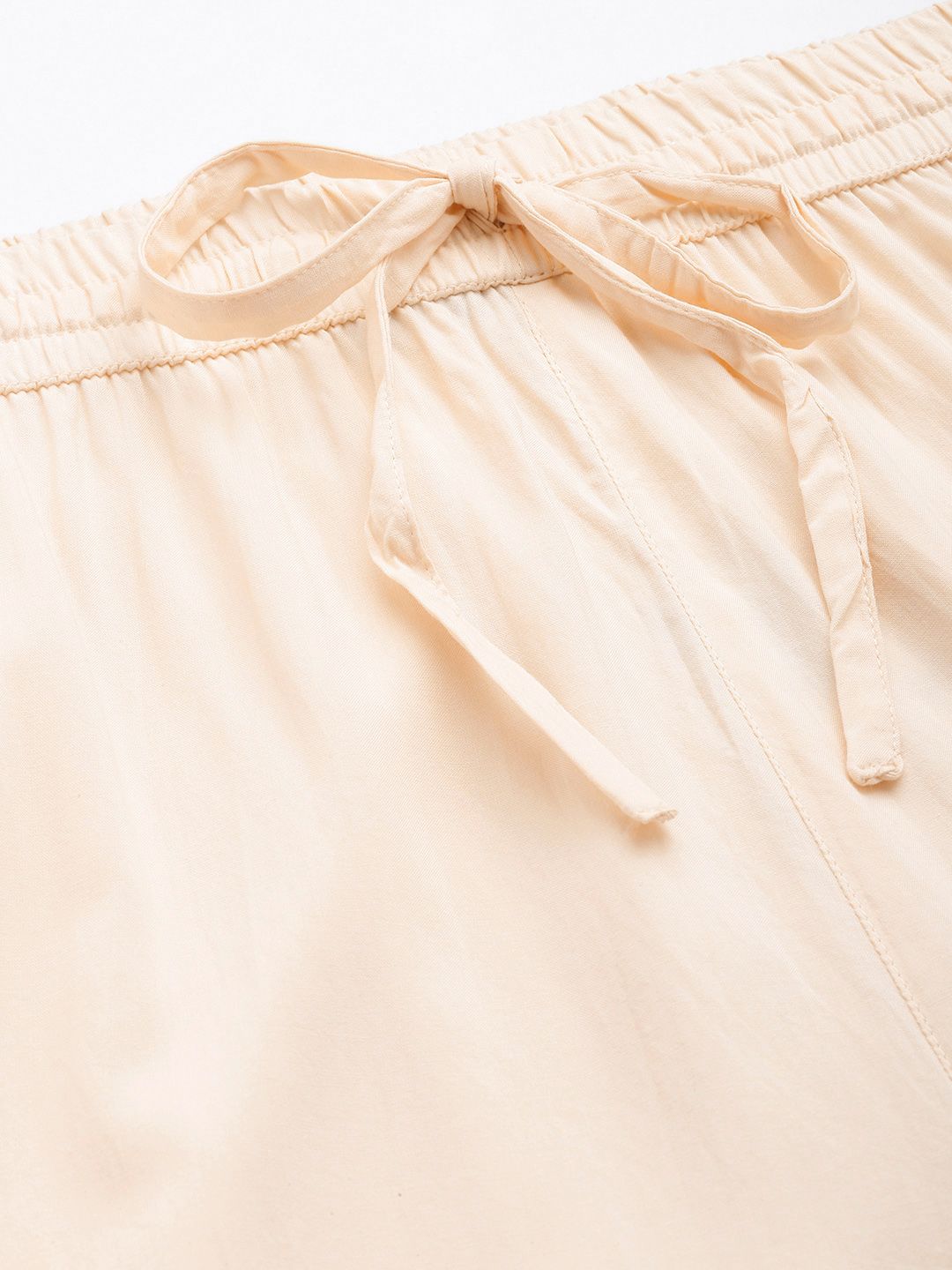 Beige Solid Pencil Pant