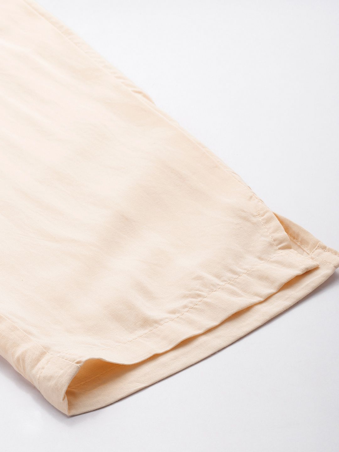 Beige Solid Pencil Pant