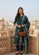 Teal Floral Printed Regular Kurta with Trouser & Dupatta, kurta set, Kurta with Trouser & Dupatta, floral printed kurta set
