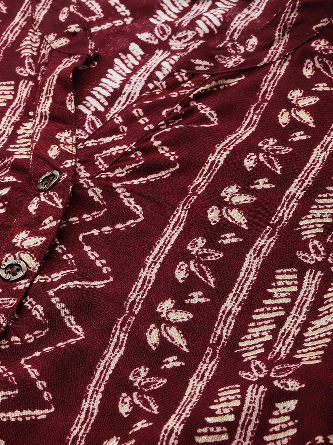 Wine Zig-Zag Print Tunic