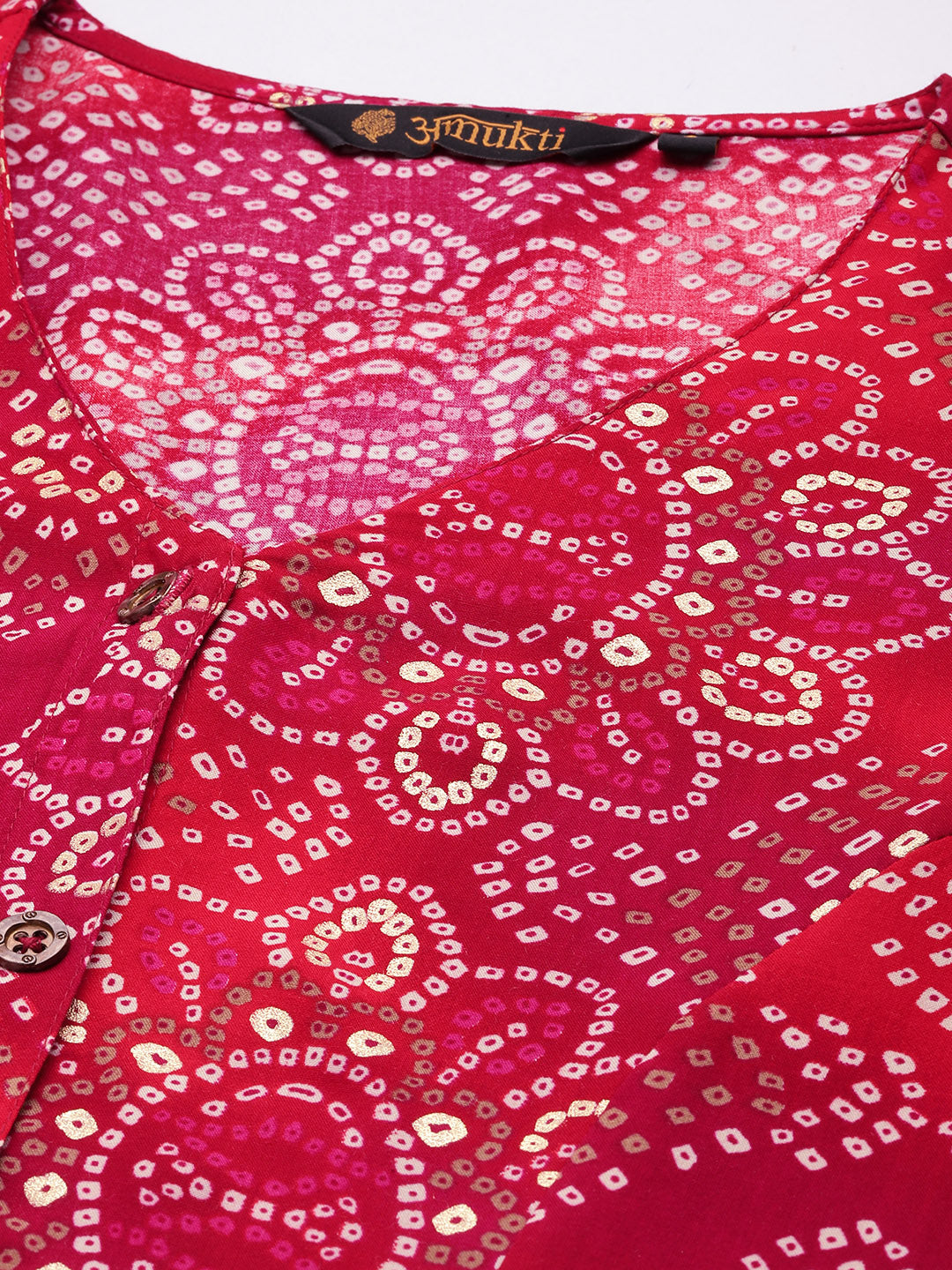 Red Floral Printed Kurta