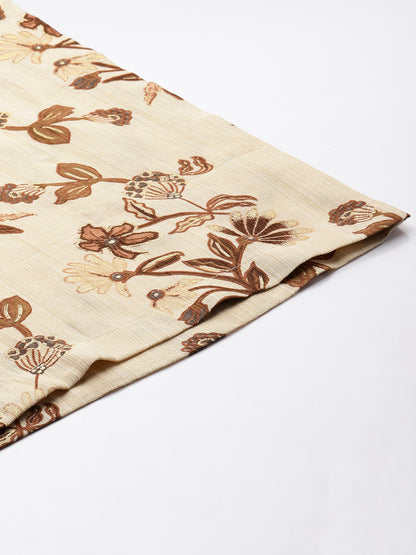 Beige Floral Printed Co-Ords