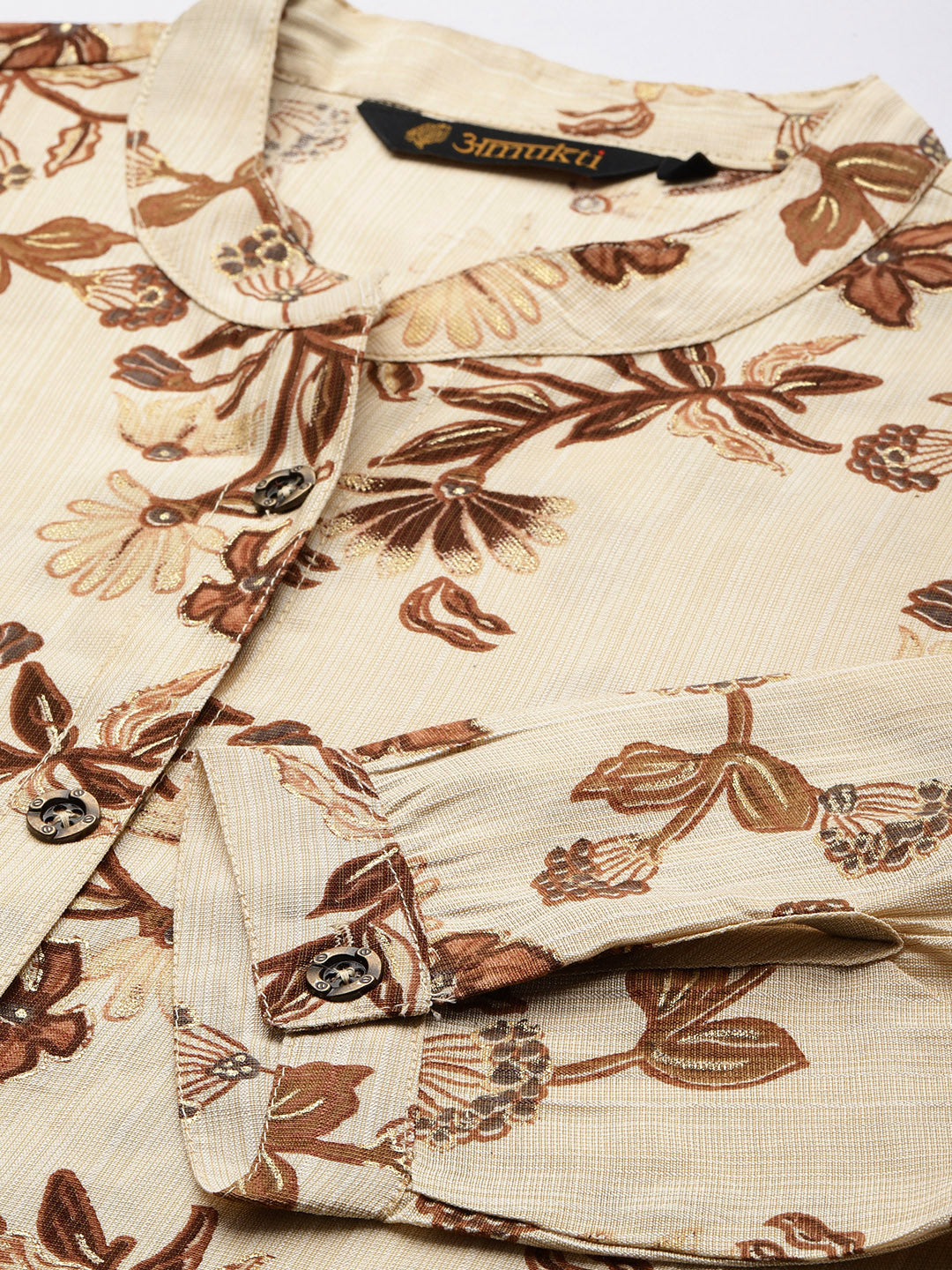 Beige Floral Printed Co-Ords